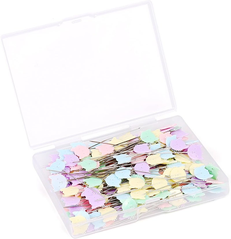 200 pcs Multicolor Straight Pins Straight Quilting Pins Craft Positioning Pins Fixed Sewing Marker Needle for Crafting Dressmaker and Other Crafts Making (Kitten)